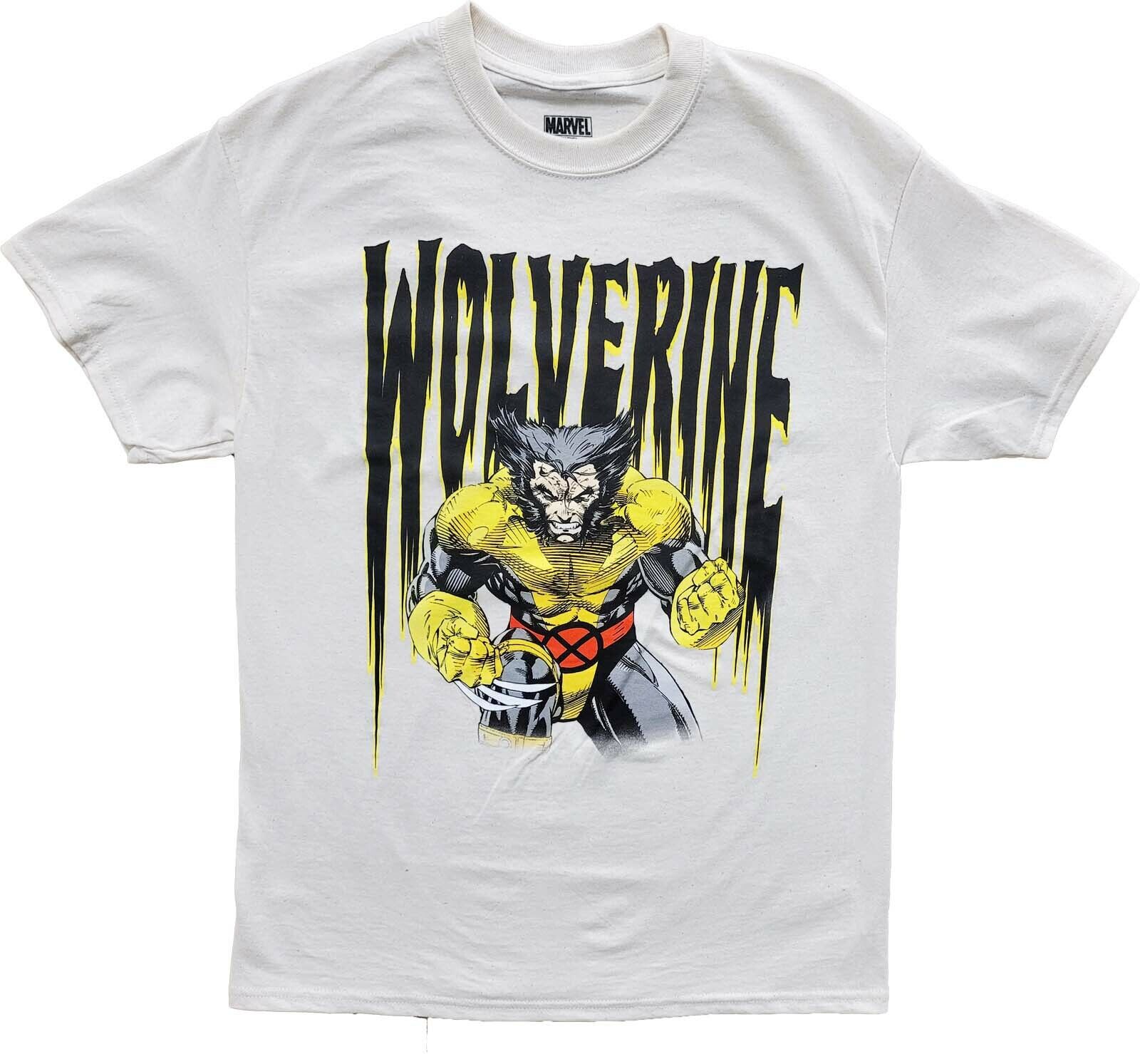 New Marvel X-Men Wolverine Men's Vintage 80s 90s Cartoon Characters Tan T-Shirt