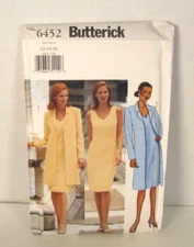 Butterick 6452 Easy A-Line Jacket & Straight Dress Misses' 12-16 Pattern Uncut