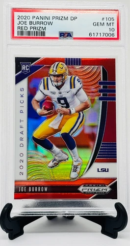2020 Prizm DP Red Refractor JOE BURROW Rookie RC Football Card PSA 10 Gem Mint