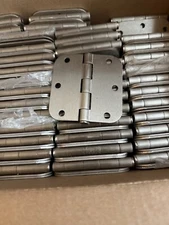 QTY-90 Satin Nickel 3.5"w5/8" Radius Round Corner Interior Door Hinges No Screws