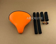 ABSOLUTE BEACH CRUISERS SADDLE IN ALL ORANGE W/ CRUISER BLACK RUBBER FOAM GRIPS