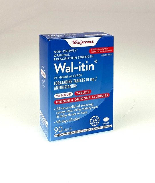Walgreens Walitin 24 Hour Allergy Tablets 10mg Non Drowsy 90 Tabs for