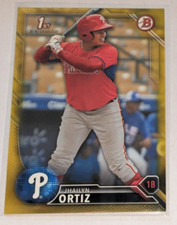 Jhailyn Ortiz Philadelphia Phillies 2016 Bowman GOLD Paper 1st Bowman #'ed /50