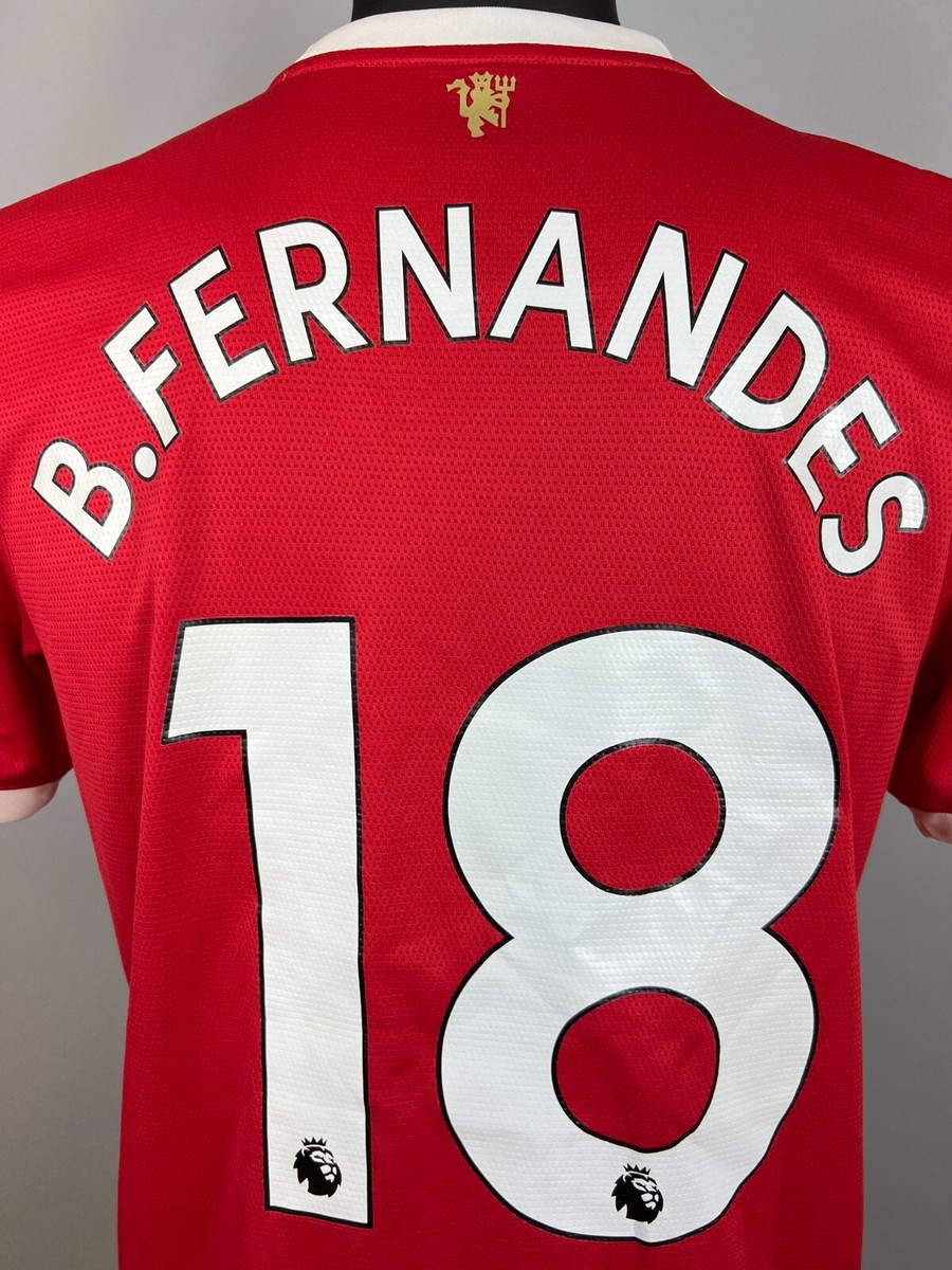 MANCHESTER UNITED 2021 2022 FERNANDES HOME SHIRT FOOTBALL SOCCER