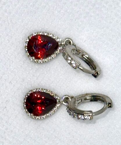 Origin Ruby Jewelry Drop Earring Women 925 Sterling Silver Geometric Ruby Orecch