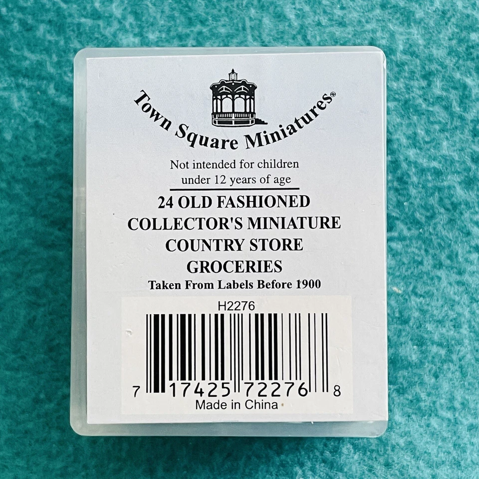 Casa de muñecas tienda general productos enlatados tienda de comestibles de moda antigua plaza de la ciudad Foto 3 de 4