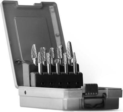 Carbide Burrs Set with 1/4''Shank Double Cut Solid Power Tools Tungsten Carbide 
