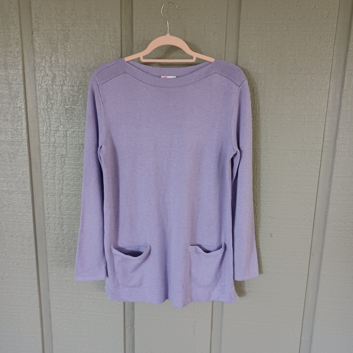 J Jill Women Tunic Sweater Size S Boat Neck Long Sleeve Pockets