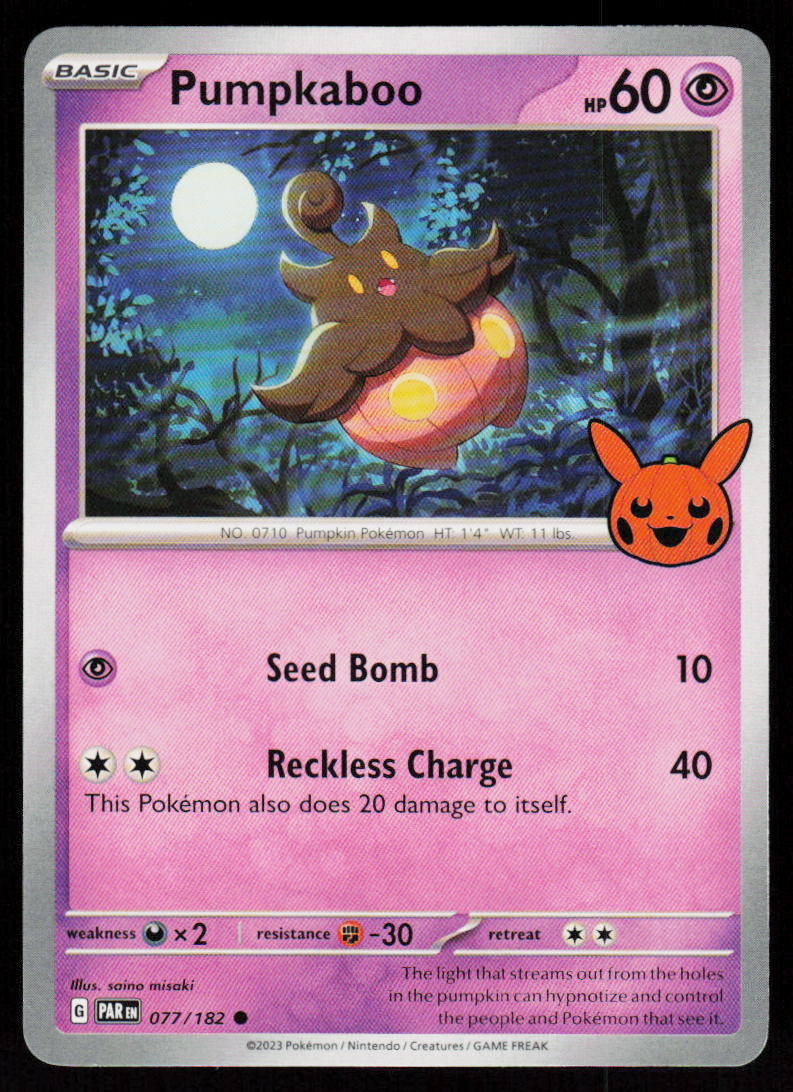 2024 Trick or Trade Pumpkaboo #077/182 Pokémon | eBay