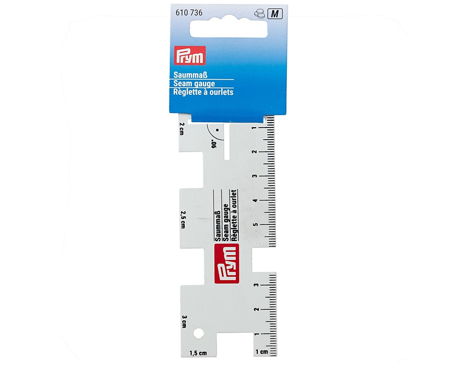 Prym Aluminium Seam Gauge - Metal Seam Allowance, Buttonhole, Hem Measure Ruler