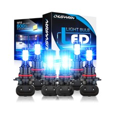 Combo 90059006h10 Led Headlight And Fog Light Bulbs Kit Highlow Beam Ice Blue