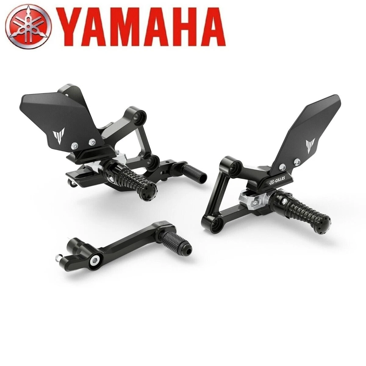 XMT-MOTO Poggiapiedi Anteriori In Alluminio Argento Per Yamaha MT09 (2021-23) / XSR900 (2022-23) / YZF R7 (2022-23)