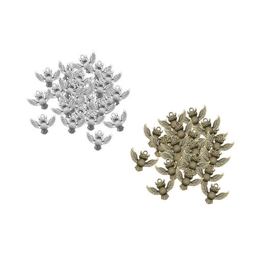 60 Pendentifs Trèfle à 4 Feuilles En Métal - Porte-bonheur, Pour DIY Bijoux (collier, Boucles D'oreilles) - 3