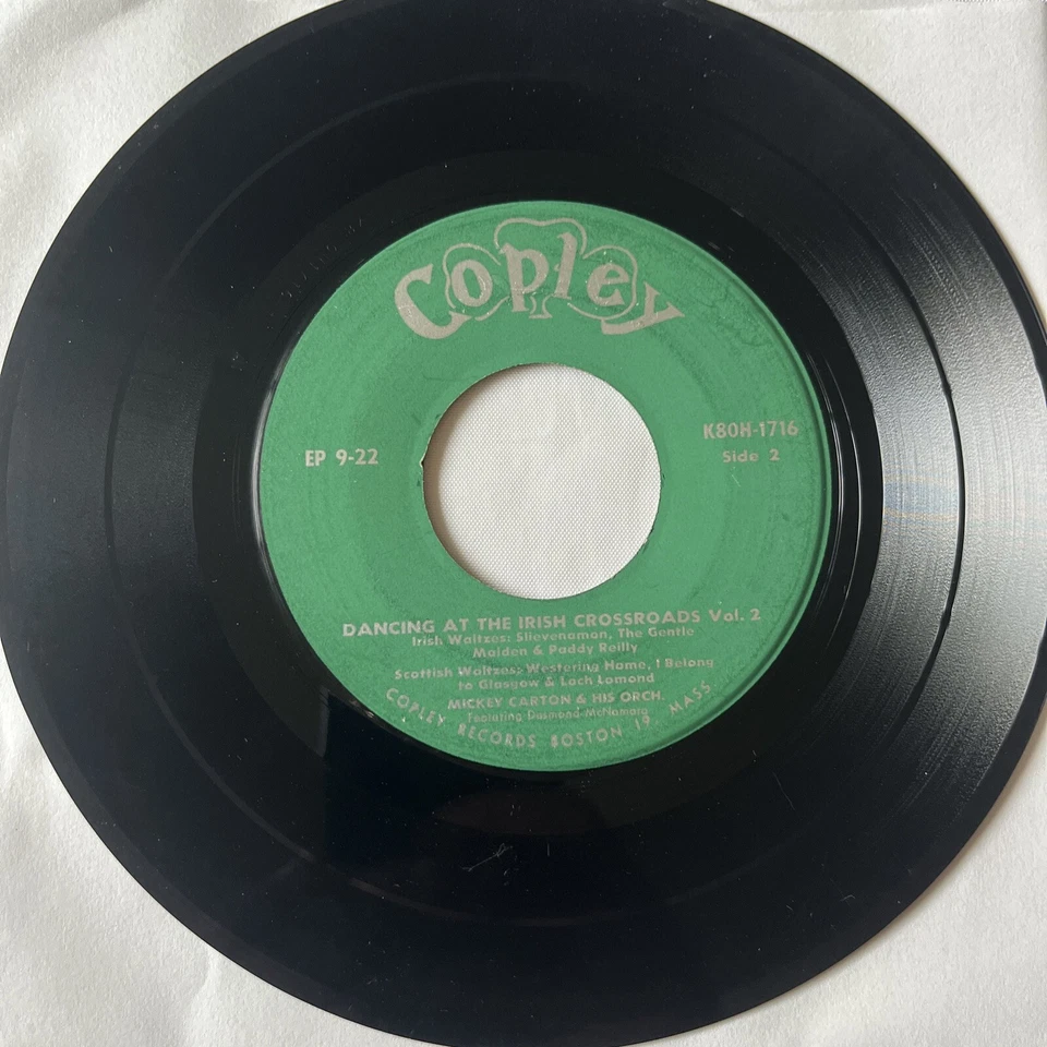 Mickey Carton  – Dancing At The Irish Crossroads COPLEY EP 7-22 45rpm 7" CELTIC Foto 3 de 4