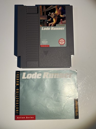 Lode Runner (5 Screws) Nintendo NES Cartridge & Manual (Authentic & Tested)