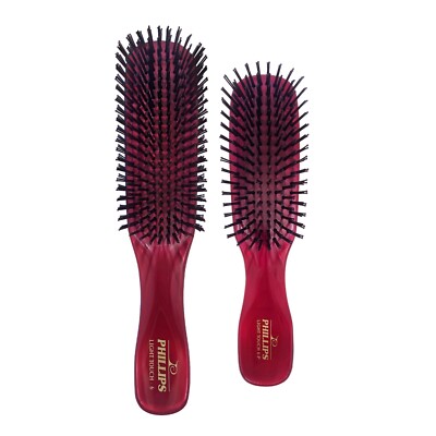 Phillips Light Touch 6 Ruby Pink Hair Brush and Purse Sized Combo Pack
