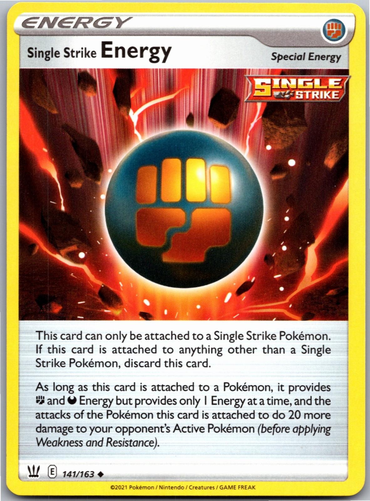 Single Strike Energy 141/163 Uncommon Battle Styles Pokemon Near Mint