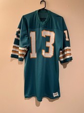 Camiseta de fútbol americano vintage de los Miami Dolphins #13 para hombre talla XL medallista tejida en arena