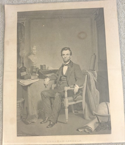 Abraham Lincoln Engraving The Head John Sartain X2 1864