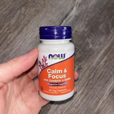 NOW Supplements Zembrin Herbal Supplement 60 Count Calm Focus Exp 06/2026