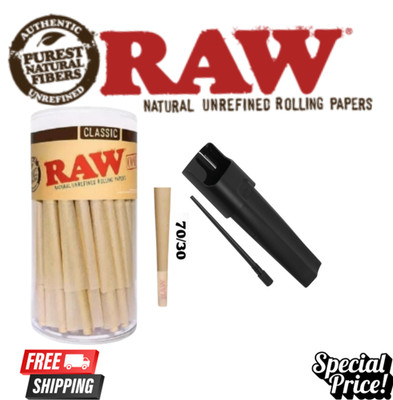 RAW Cones Single Size 70/30 Dogwalker 54ct  W/ Raw Double Shot Cone Loader