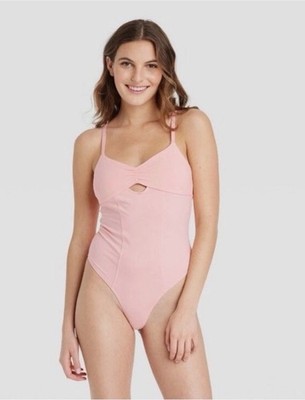 Colsie XS Pink Keyhole Bodysuit Balletcore Thong Snap Closure