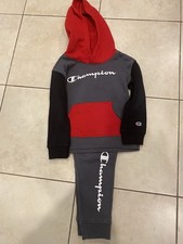 Boys Champion Sweat Suit Size 4 Never Worn Color Grey, Red and Black