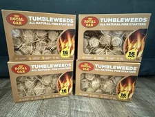 Royal Oak Tumbleweeds Natural Fire Starters (4 Qty x 16 Packs = 64 Total Balls)