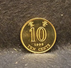 1998 Hong Kong 10 cents, British pre-handover coinage, UNC, KM-66 (HK9) — photo 2