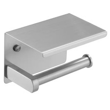Wall Mount Toilet Paper Holder with Stainless Steel Storage Shelf Anti-Rust Pape