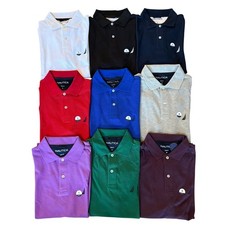 Nautica Men's Solid All Cotton Mesh Slim fit Short Sleeve Deck Polo Shirt All Sz