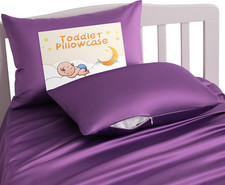 Toddler Satin Pillowcases, Set of 2, Zipper, Purple