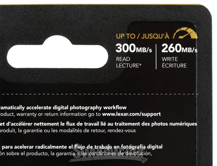 Lexar Professional 2000x SDHC/SDXC UHS-II Card Gold Series - 128GB, UHS-II, U3, - Image 3 of 3