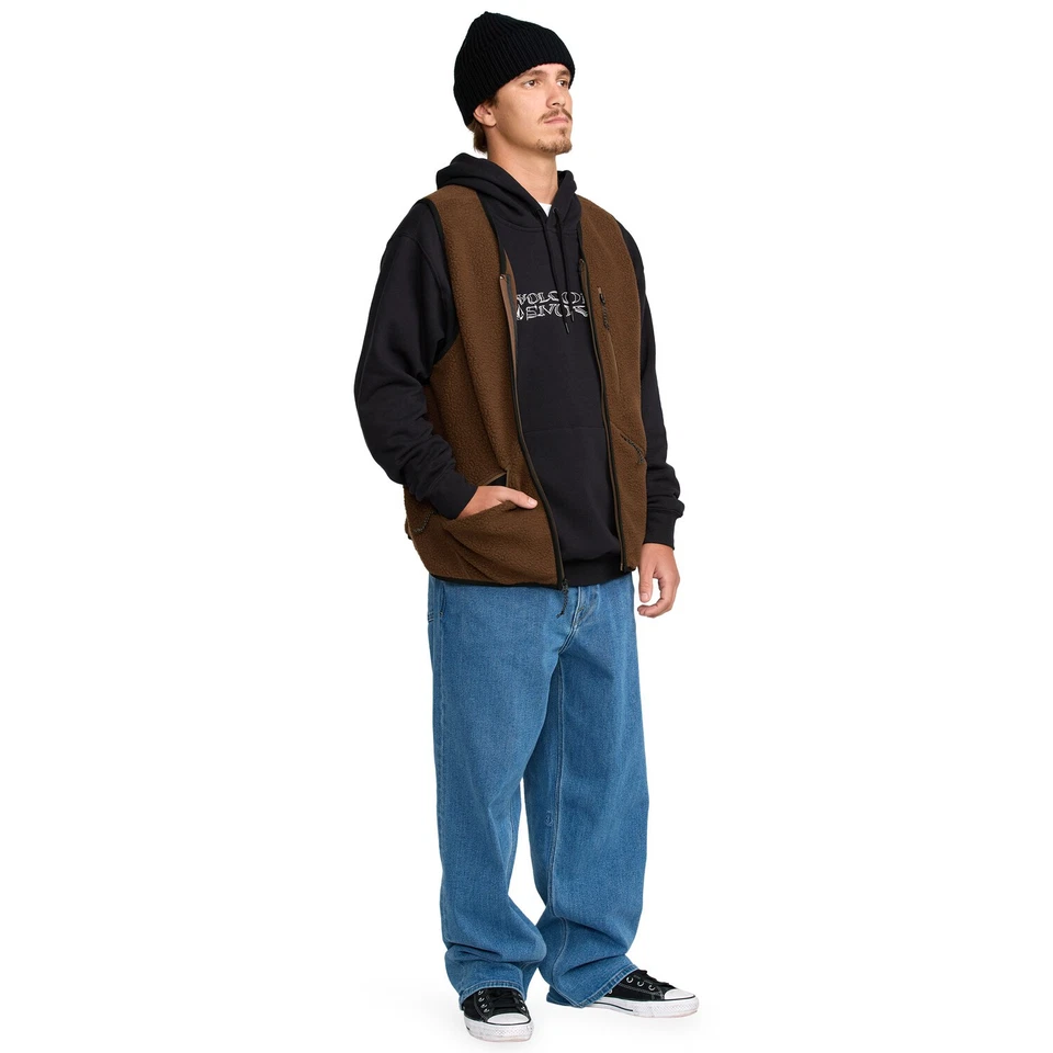 Volcom Snowdrift Vest Brown Sleeveless Fleece 2026 Snowboard City - Image 4 of 4