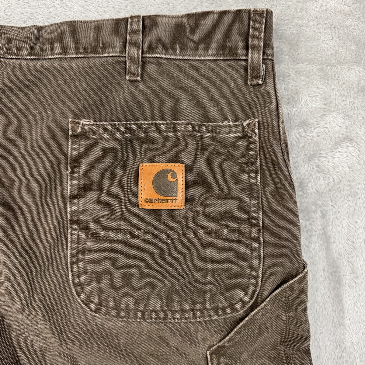 Carhartt Shorts Mens 42 B25 TMB Brown Duck Canvas Distressed