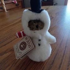 Vintage Boyds Bear I. B. Meltin Hanger Jointed Remove Hood 5.5" Christmas Scarf