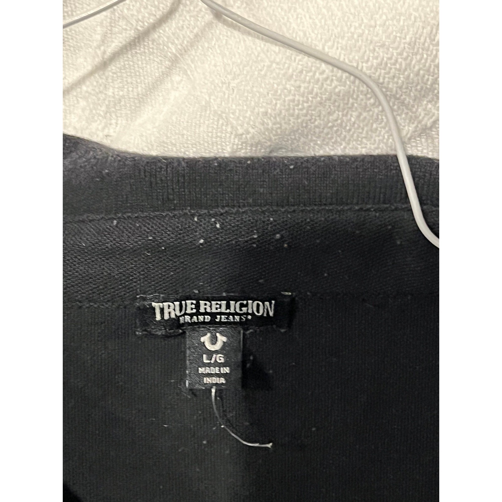 True Religion Polo Golf Shirt Black Mens Large thumbnail 3