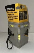 JOHNSON 175 Post And Pipe Level, 3 Vials Hands Free Strap New
