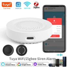 Tuya Zigbee Siren Alarm For Smart Home Security 100db Speaker Works With Alexa 