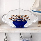 Vintage Murano Style Aquarium Art Glass Cobalt Blue 4lb. Sculpture Coastal Decor