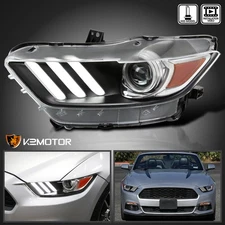 Driver Left Side Fits 2015-2022 Ford Mustang HID/Xenon Projector Headlight Lamp