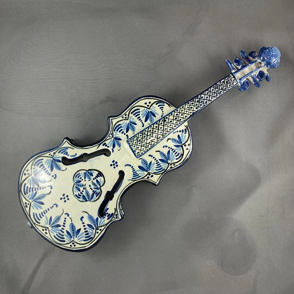 Very Rare Henriot Quimper French Faience Figural Violin, 12.5” H - Image 2 of 4