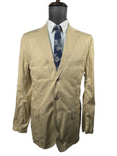 J. CREW Mens Tan CHINO SURGEON CUFFS Athletic Fit Sport Coat Blazer Jacket 40R