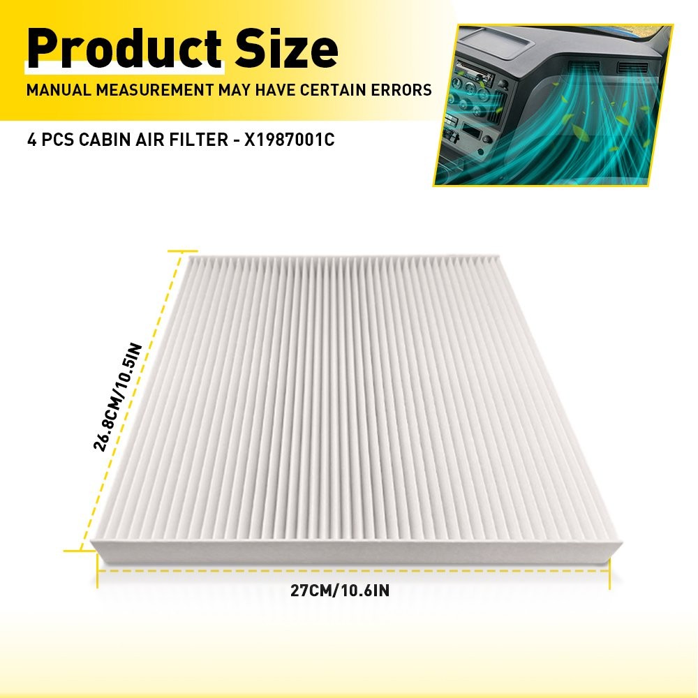 4Pack Cabin Air Filter for Freightliner cascadia Columbia 91559 AF26235 PA4857 H thumbnail 2