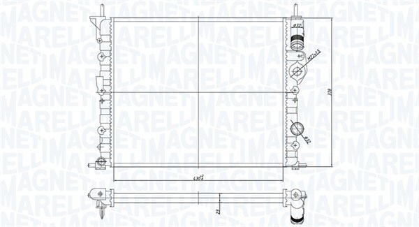 MAGNETI MARELLI 350213194700 Radiator, engine cooling for DACIA,NISSAN,RENAULT