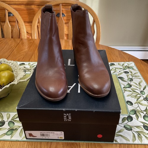 Naturalizer Dallas Brown Leather Ankle Booties Women's -8 M-Worn Once!! In Box!