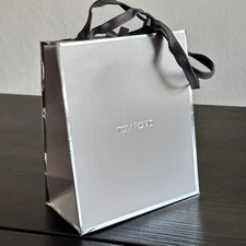 Tom Ford Authentic Gift Paper Shopping Bag Small Grey L 7.5" W 6.5" D 3.5"