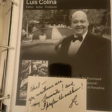 Rare Luis Colina Signed Index Card The Big Lebowski Jeff Bridges