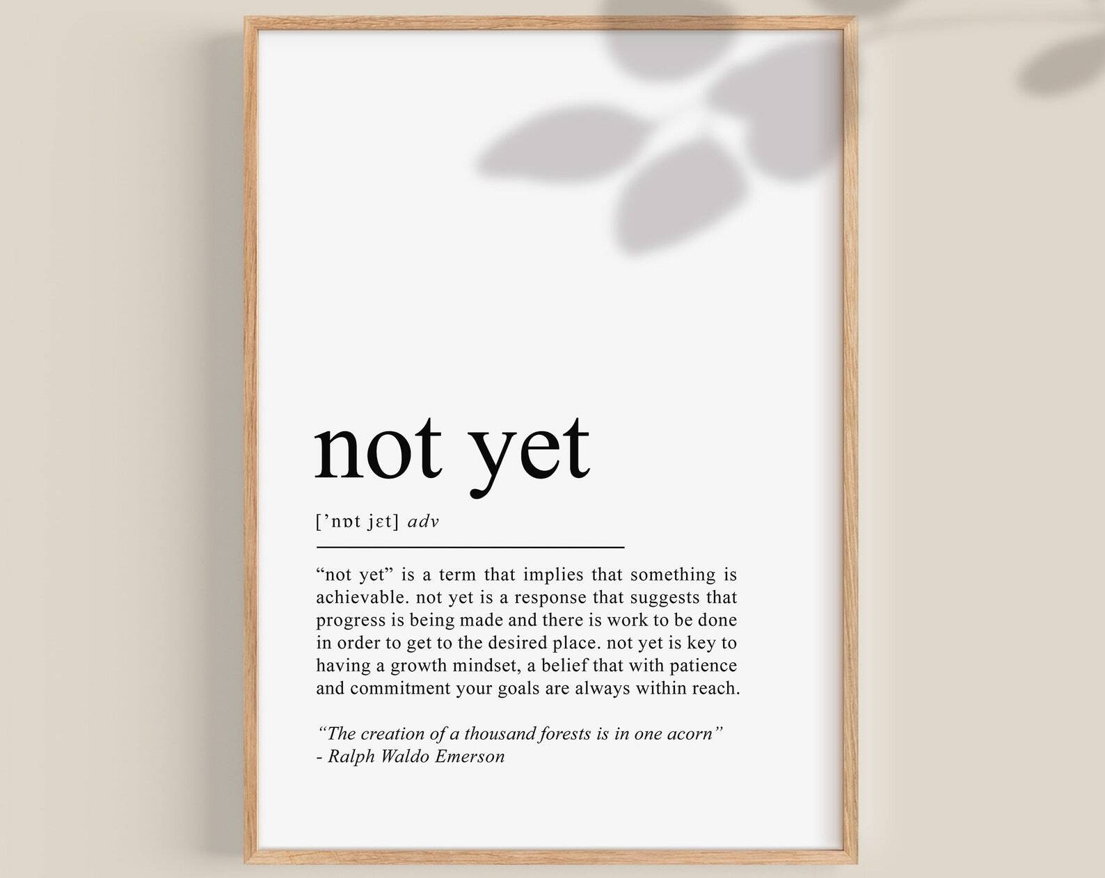 Growth Mindset Classroom Decor Not Yet Definition Print School Mental Health