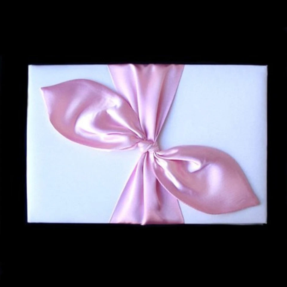 LIBRO DE VISITAS solo Novia Boda Satén Arco Firma Marfil Blanco Marrón Rosa Rojo Foto 3 de 4